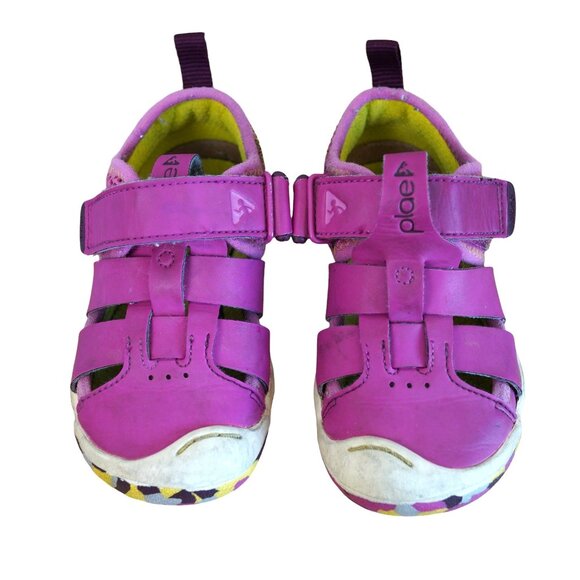 Plae sam-2-0 Toddler Size 6 Fuchsia Sandals With Velcro Straps‎ & Rubber Soles - Picture 4 of 11